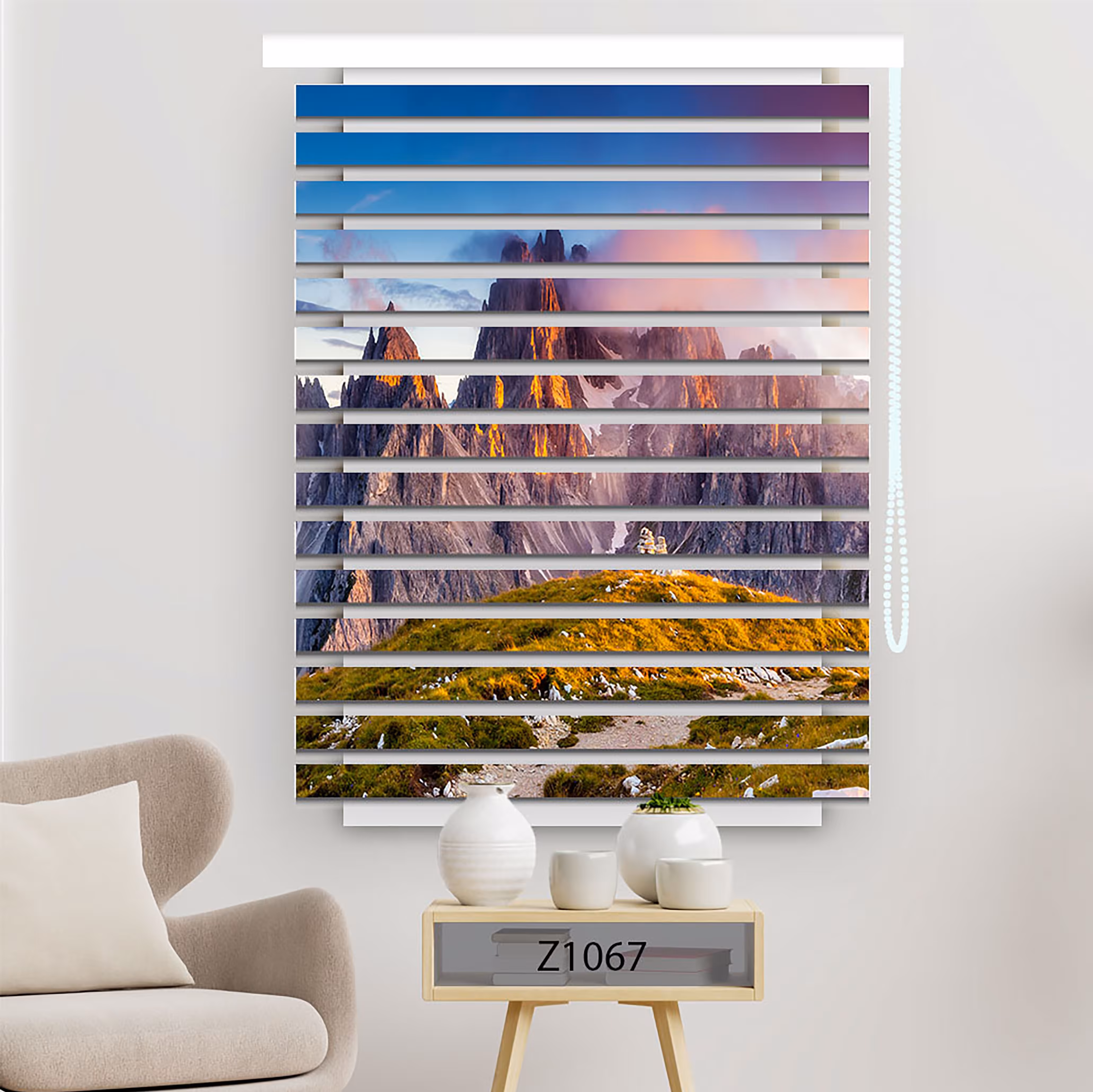 پرده زبرا چاپی عرض 150 ارتفاع 150 کد 1067