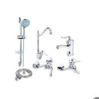 ست شیر الات ارمغان مدل ژاسپر کروم  به همراه یونیکا و شلنگ توالت 