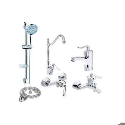 ست شیر الات ارمغان مدل ژاسپر کروم  به همراه یونیکا و شلنگ توالت 