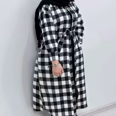 کفتان کمربند دار پیجازی پیردوبل مدل حنا