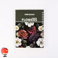 دفتر یادداشت سیمی 80 برگ طرح گل دهدار سبز