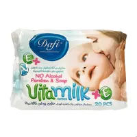 دستمال مرطوب کودک دافی مدل Vita Milk بسته 20 عددی