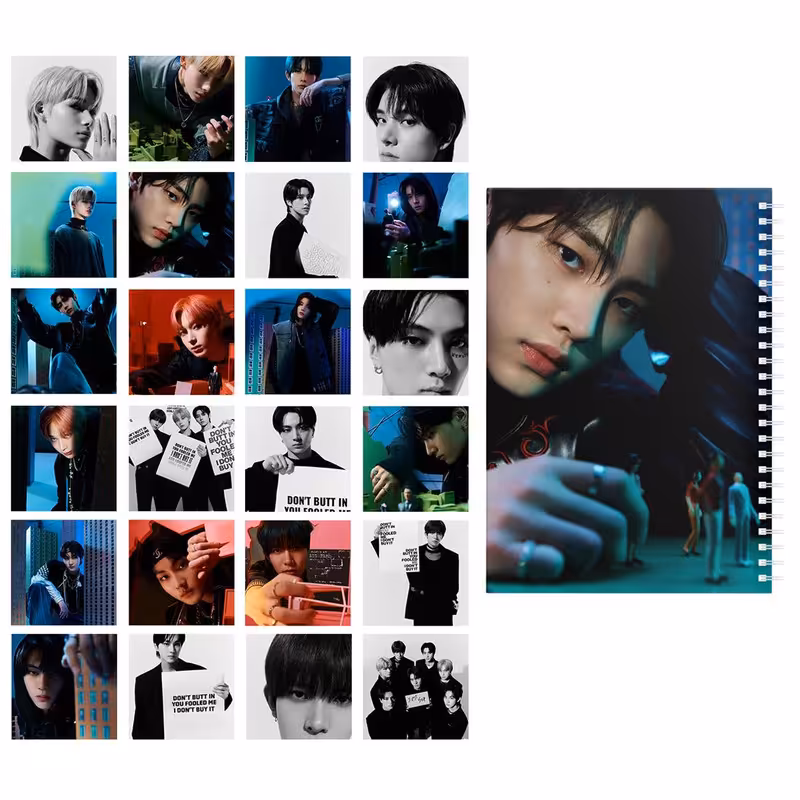 دفتر یادداشت باژیکان طرح Enhypen Dimension کد 20111475 به همراه فتوکارت مجموعه 24 عددی