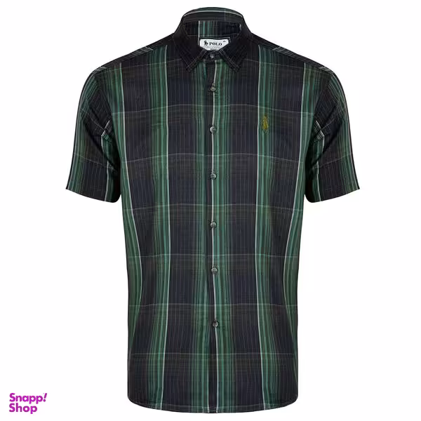 پیراهن آستین کوتاه مردانه مدل نخ پنبه چهارخانه 329003012 رنگ سبز