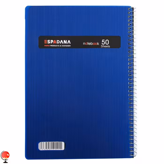 دفتر مشق 50 برگ سیمی جلد طلقی رنگی اسپادانا سورمه ای