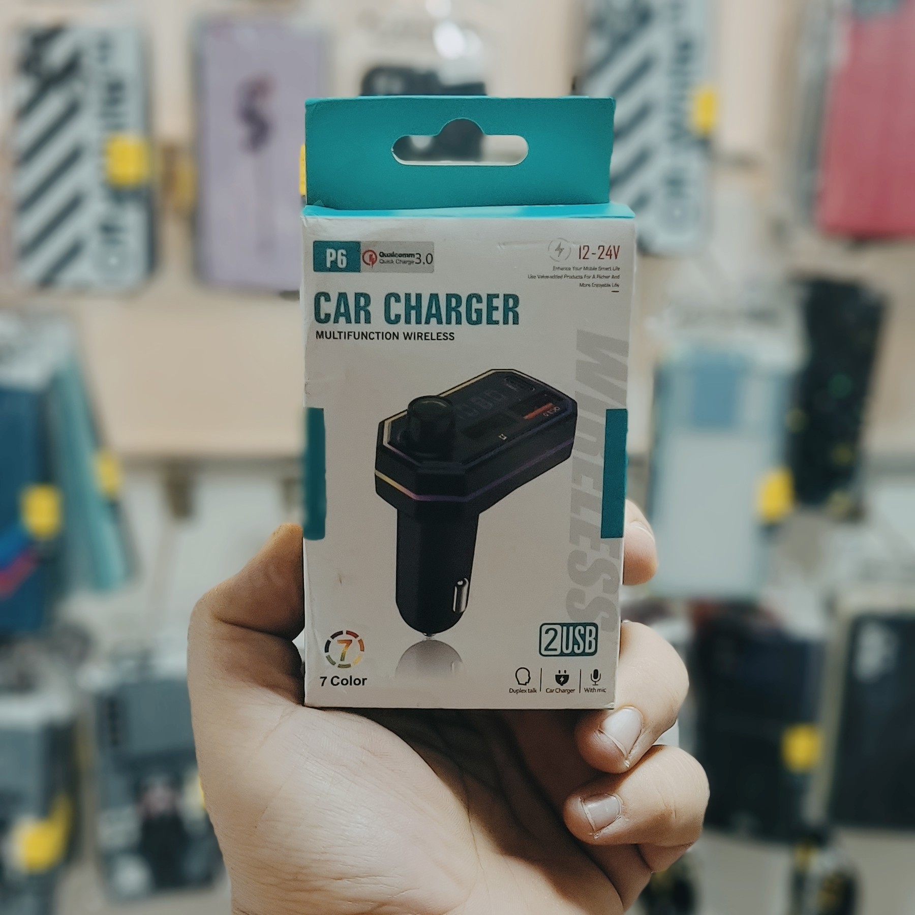 شارژر فندکی و موزیک پلیر رقص نور دار مدل P6