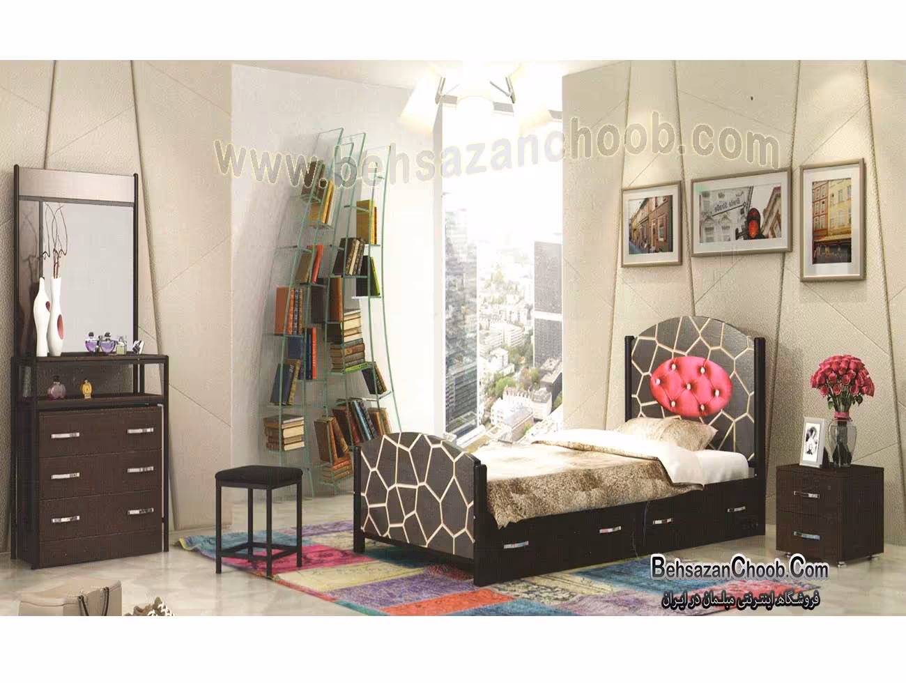 تخت تک نفره فلزی شقایق T 810