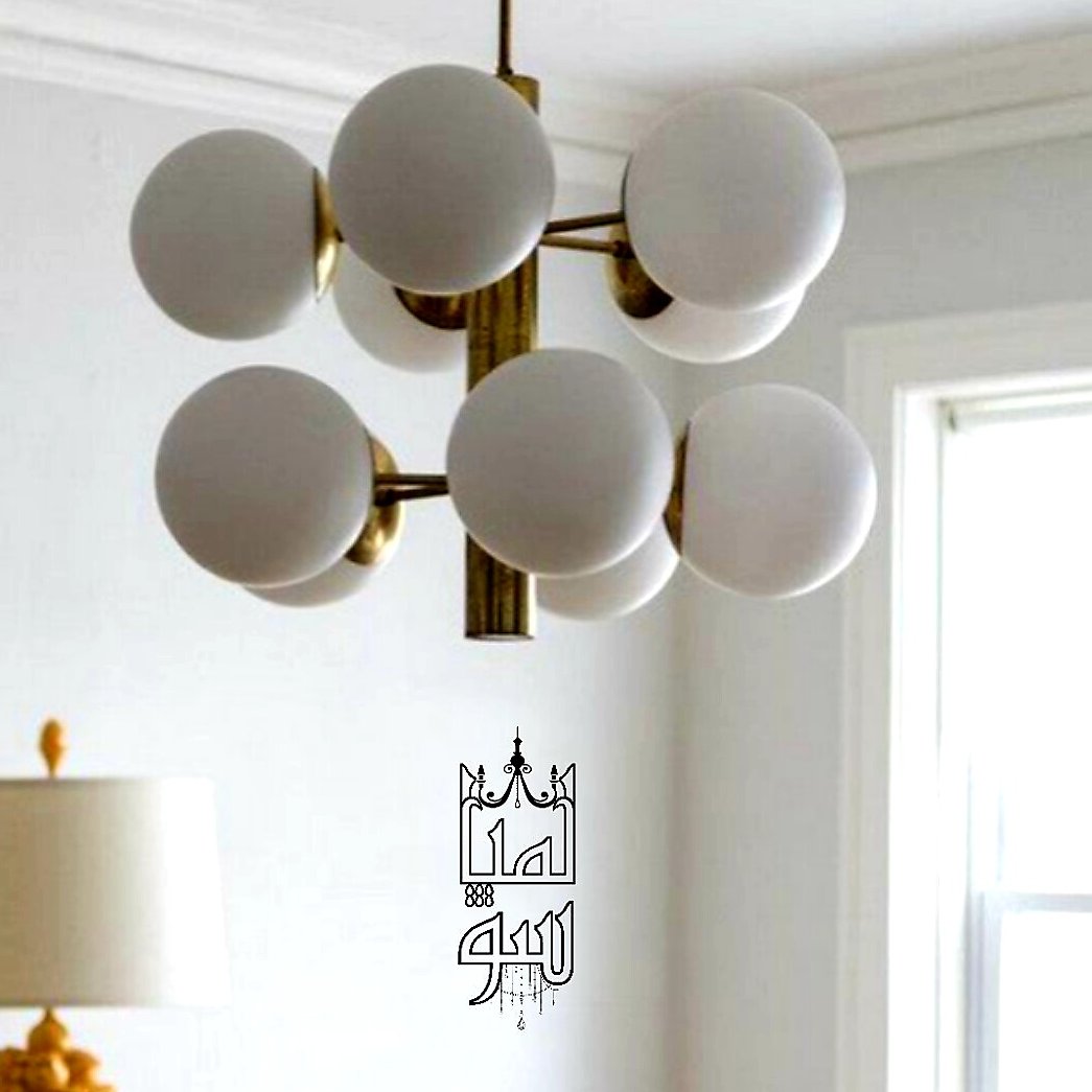 لوستر مولکولی طلایی آبکاری 10 شعله(پس کرایه)