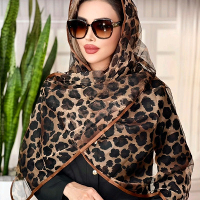 شال توری مجلسی آهار دار پلنگی