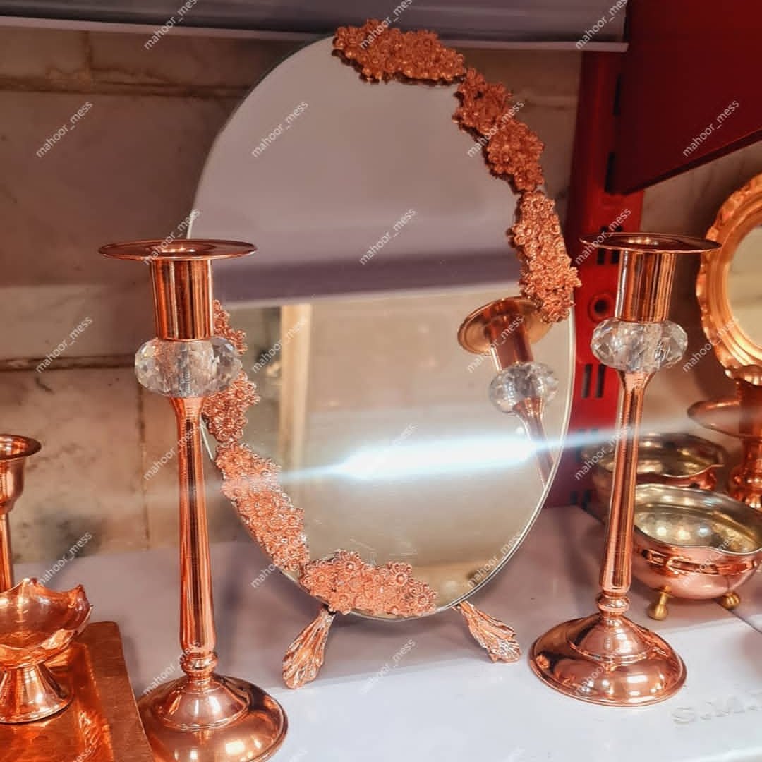 آئینه شمعدان ریز گل