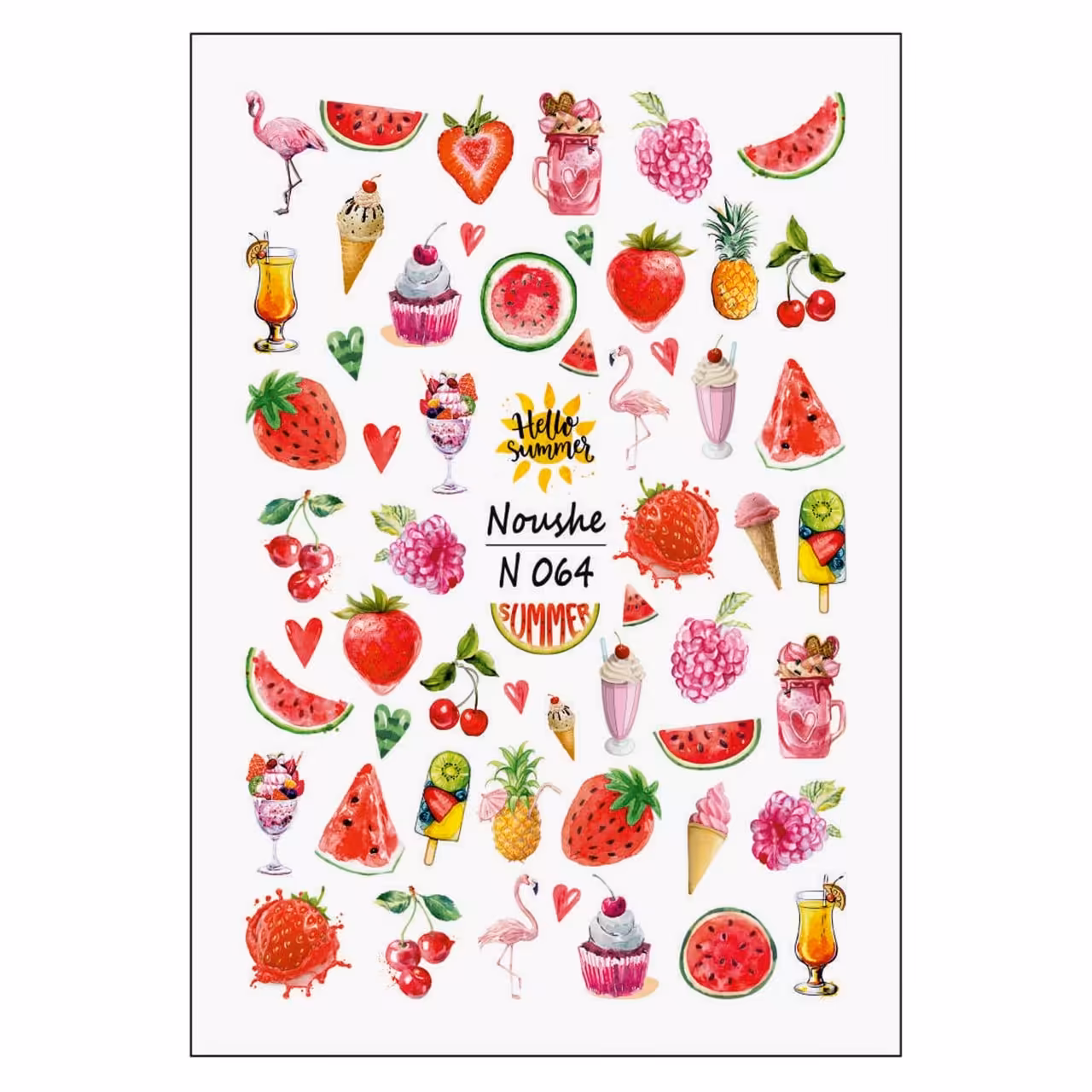 لنز ناخن نوشه مدل تابستانه کد N064