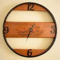 ساعت دیواری روستیک چوبی رینگ ام دی اف قطر 40 موتور ساعت روانگرد