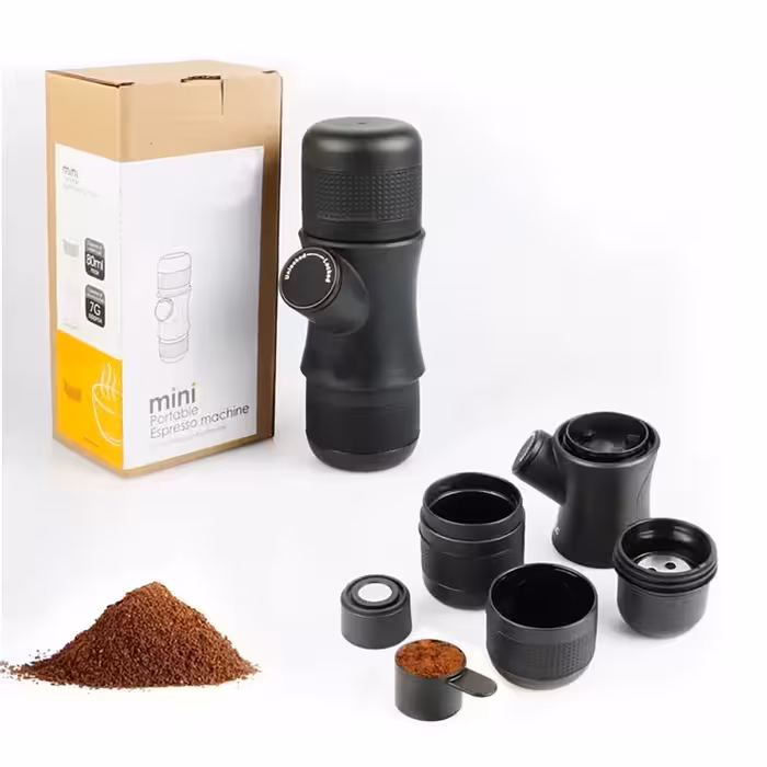 قهوه ساز مینی پرسو دستگاه اسپرسو ساز مسافرتی دستگاه قهوه ساز  همراه با کیف  TRIMM