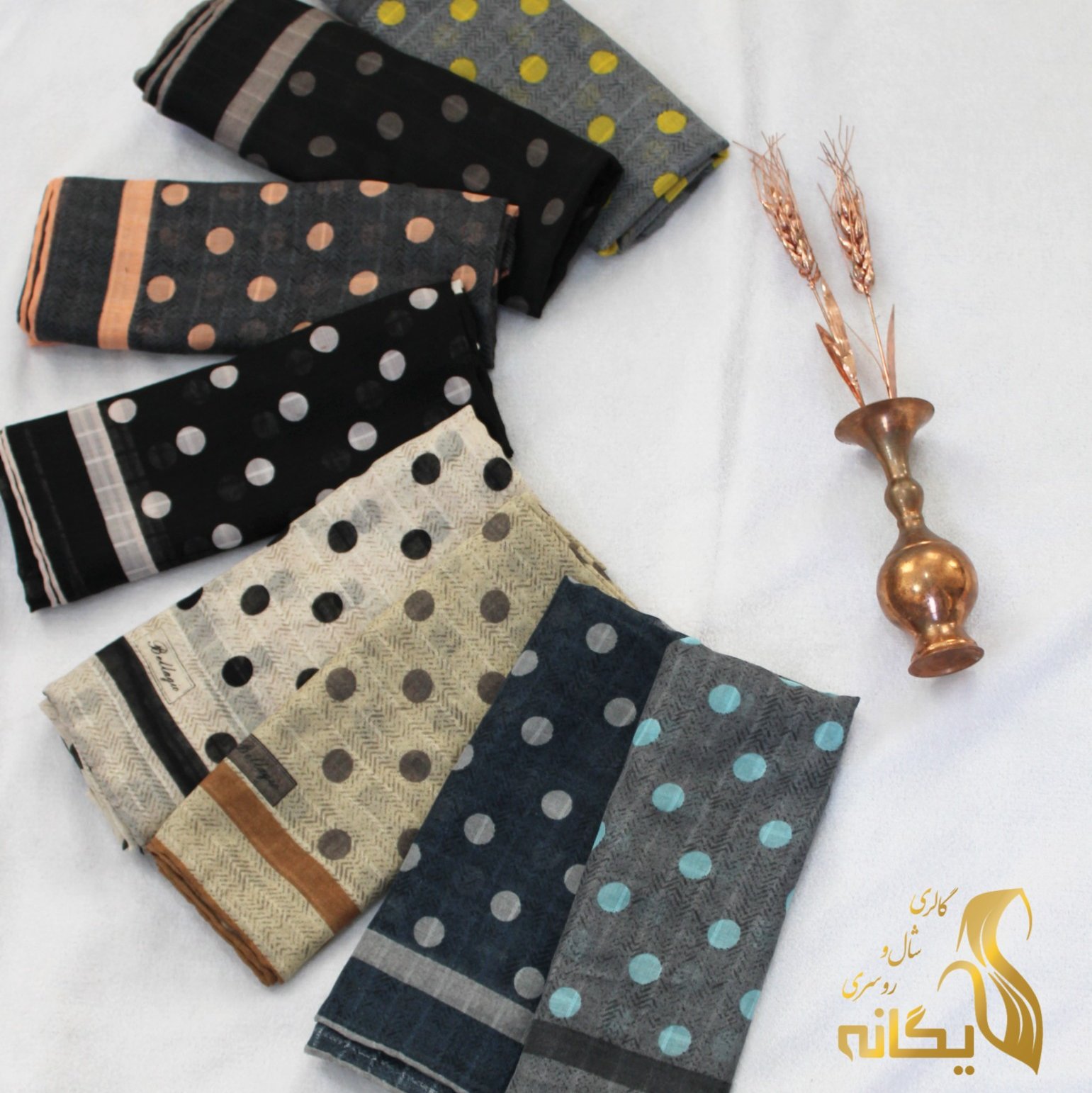 روسری نخی دور دست دوز توپ توپی