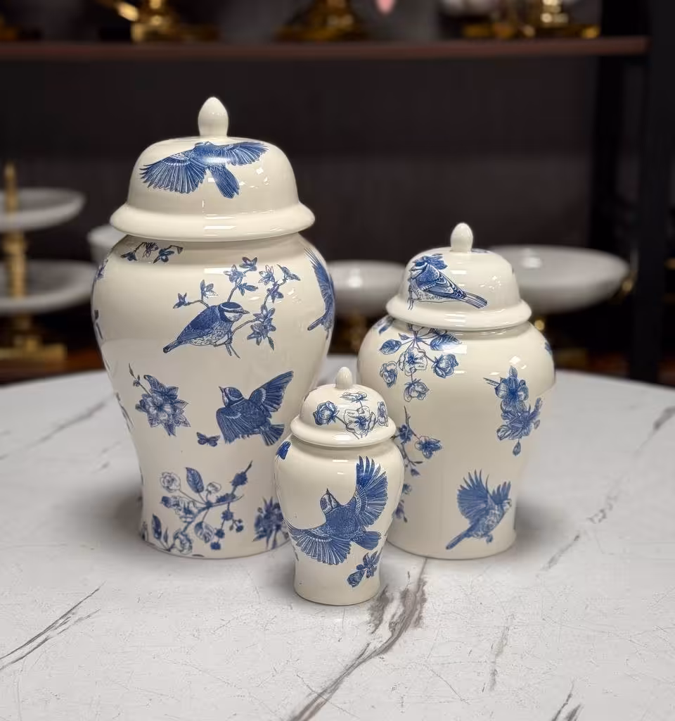 بانکه مدل جینجر جار طرح چکاوک کد 123 مجموعه سه عددی