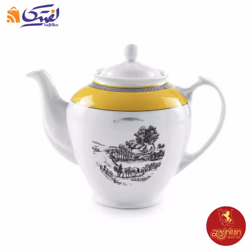 قوری هیئتی چینی زرین طرح ویلیج 2000 سی سی