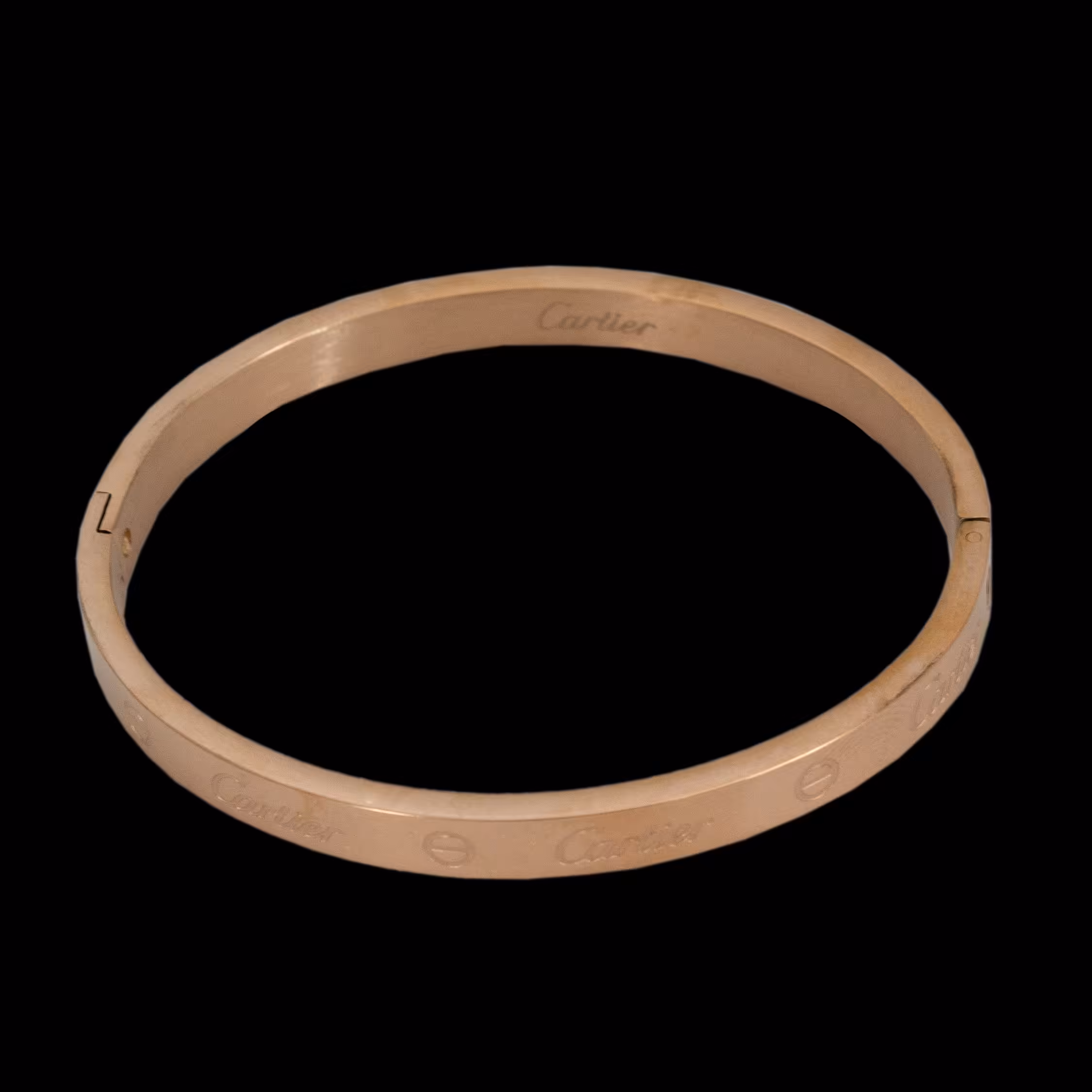 دستبند کارتیر طرحدار رزگلد  النگویی مچ پهن
