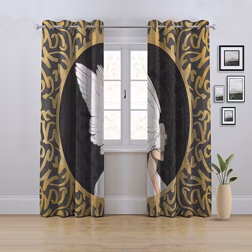 پرده پانچی مدل دختر  ابعاد عرض145ارتفاع280