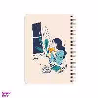 دفترچه یادداشت بامبیلیپ مدل چوبی طرح چای و منظره شبانه کد 3899444