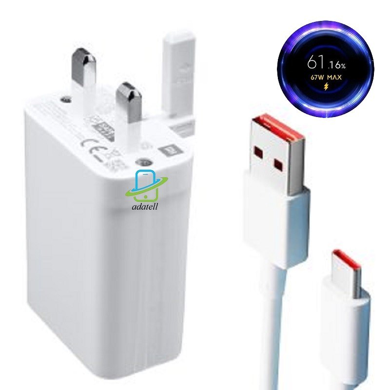 شارژر اورجینال سرکارتنی 67 وات توربو شارژ پوکو اف 5 پرو  Poco F5 Pro شیائومی همراه کابل با 1 سال گارانتی