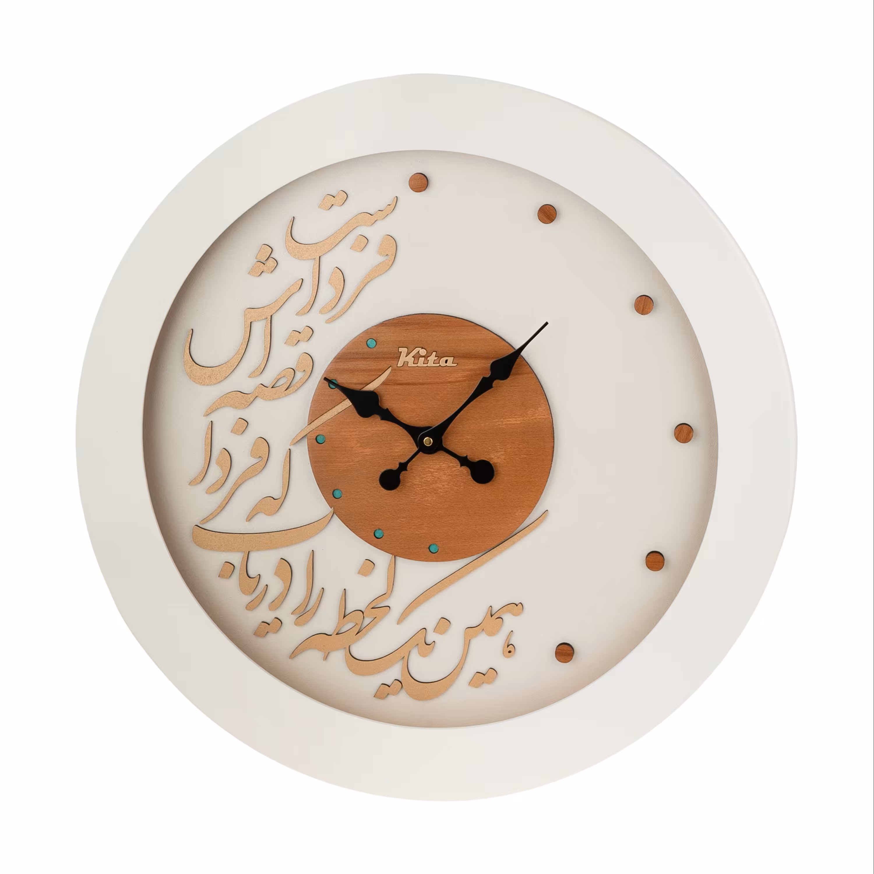 ساعت دیواری چوبی کیتا مدل رویال کد CKS 647-W60 - (قطر 60 cm)