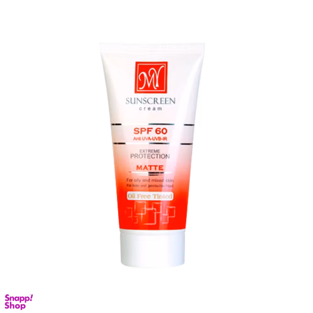 کرم ضد آفتاب Spf60 رنگی مای (My) مدل مات فاقد چربی حجم 50 میلی لیتر
