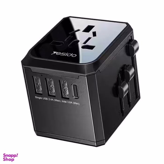 مبدل برق 5کاره یسیدو (Yesido) مدل MC10 3USB+ 1TC