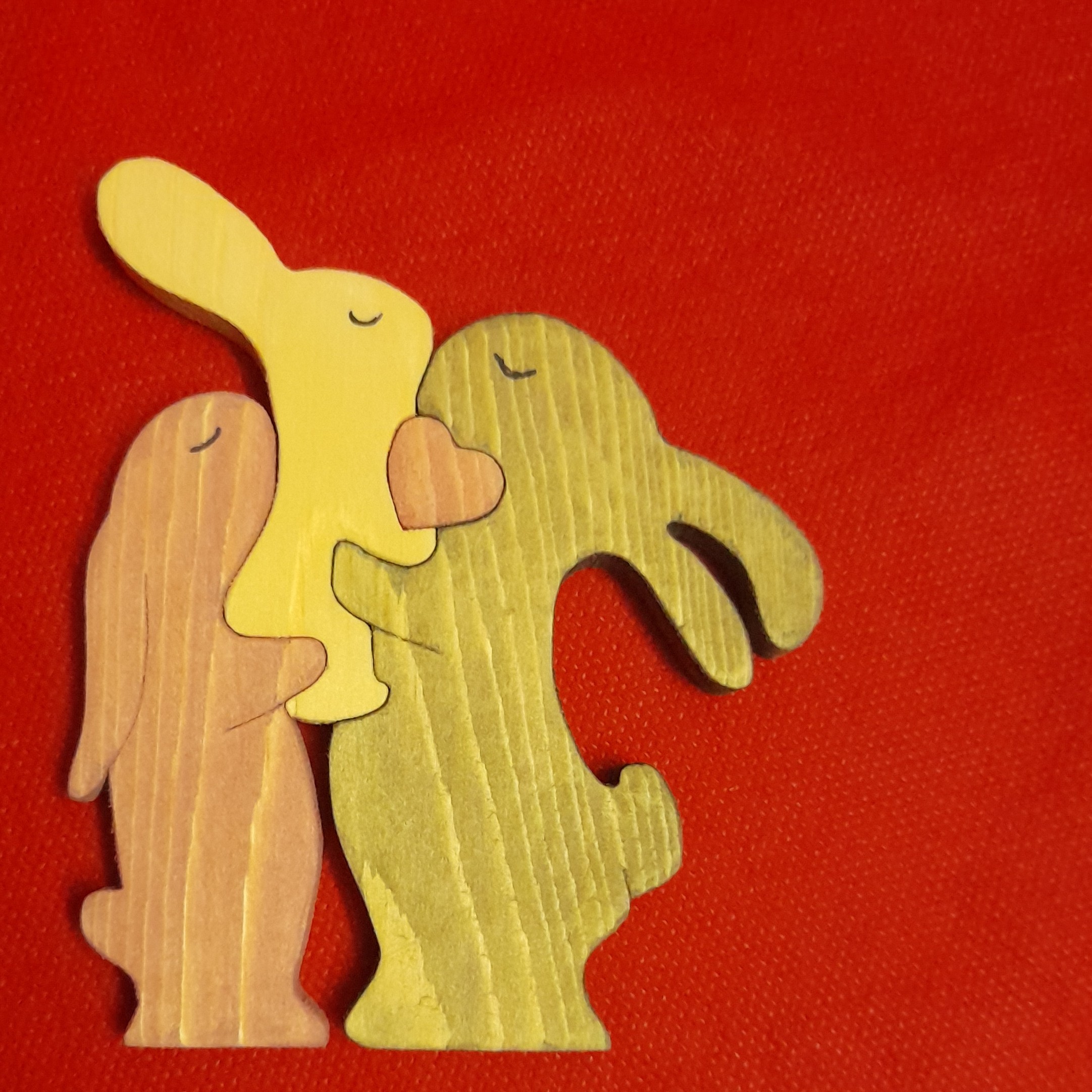 اسباب بازی پازل چوبی خانواده خرگوش