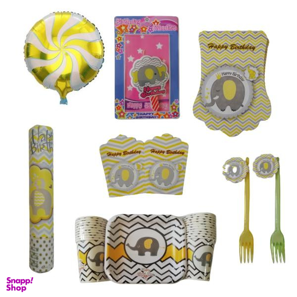 مجموعه 74 عددی تم تولد طرح فیل کوچولو