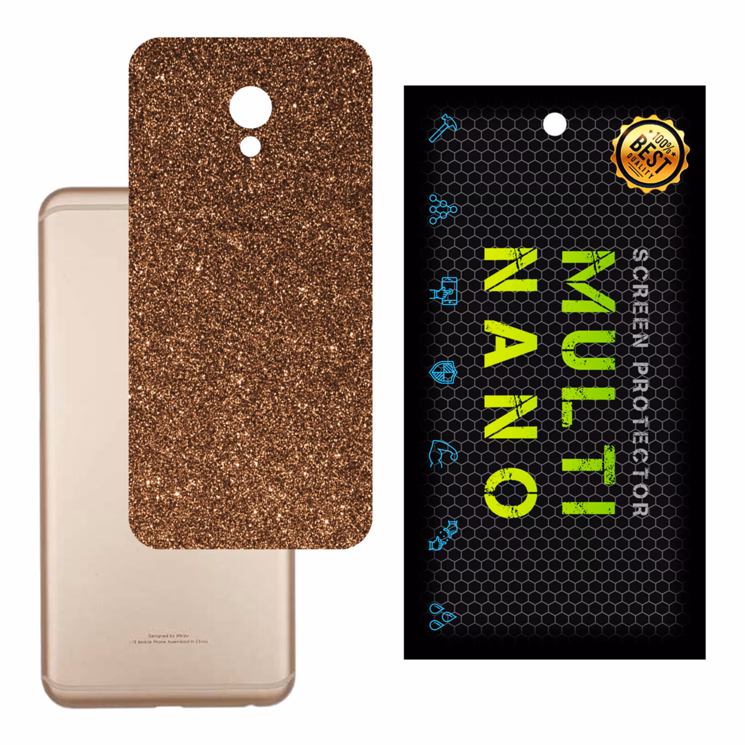 برچسب پوششی MultiNano مدل X-G1F-Bronze برای پشت موبایل میزو MX6