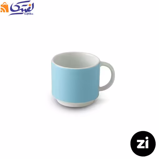 فنجان قهوه خوری چینی زرین ZI فرم اس پاستل آبی سایز 6