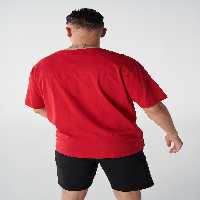 تی شرت قرمز مردانه آستین کوتاه Alen oversz اورجینال hummel