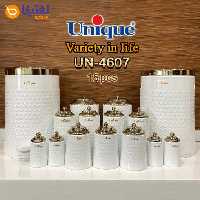 سرویس آشپزخانه 15 پارچه یونیک سفید درب طلایی گلکسی UN-4607