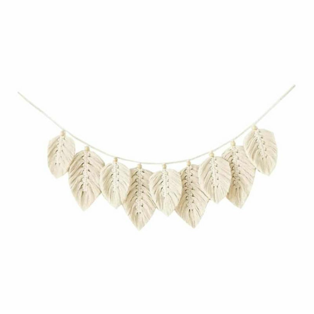 آویز ریسه ای مکرومه طرح برگ کد moonia0010