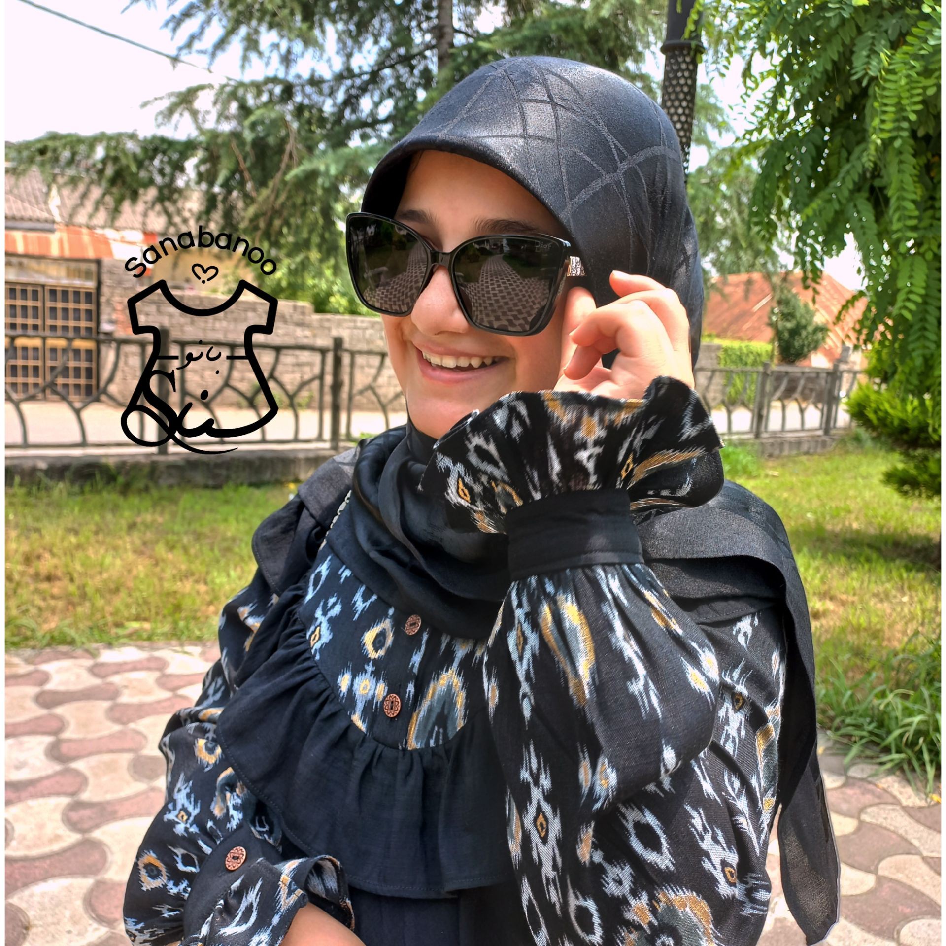 عبای مشکی نوجوان مانتو عبایی نوجوان پیراهن دخترانه محرمی تابستانه کاملا نخی و خنک جنس بابوسمناسب9سال به بالا