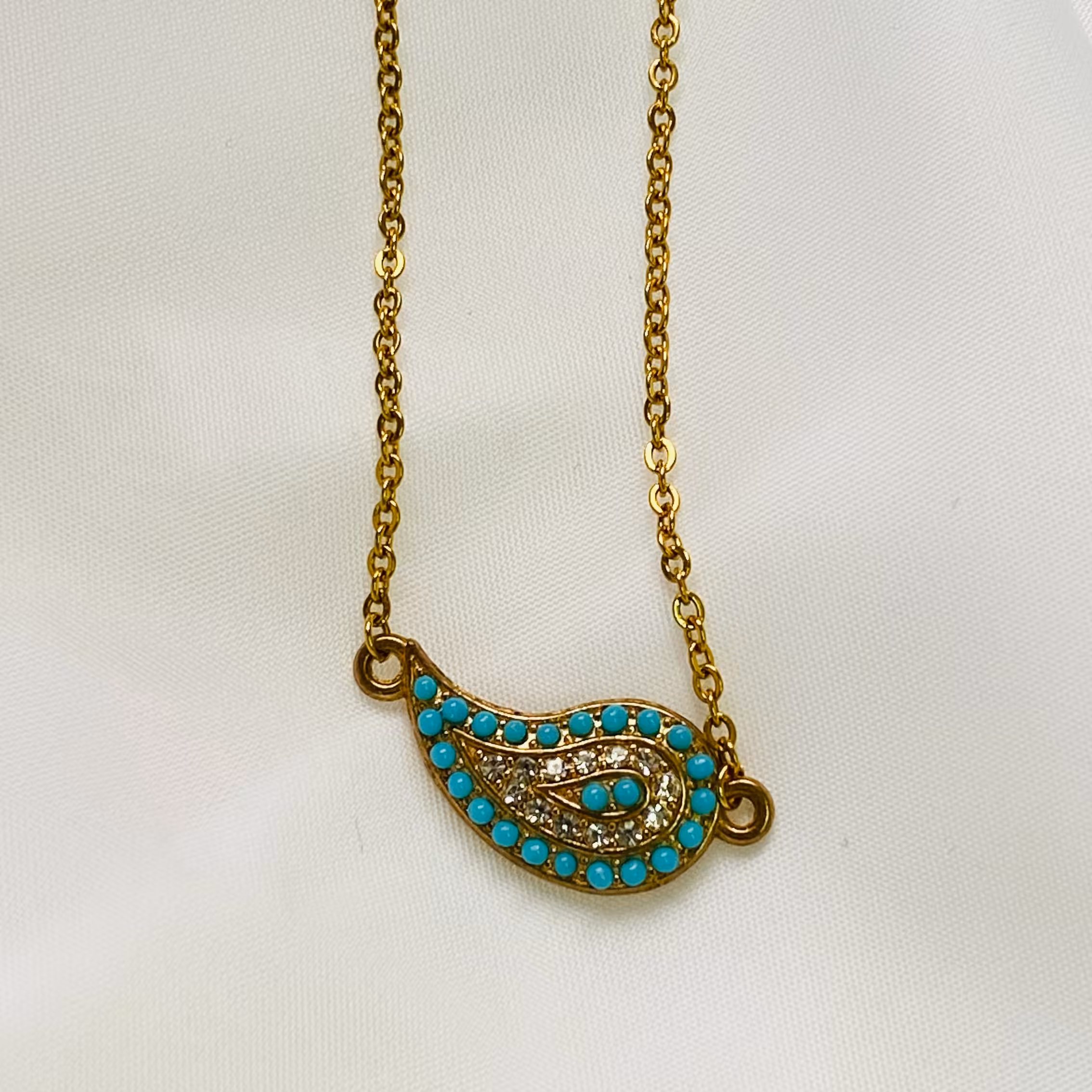 دستبند ترمه آبی یا بته جغه آبی ظریف استیل