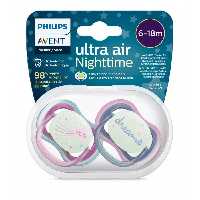 پستانک  6-18  ماه دو عددی الترا ایر شب تاب فیلیپس اونت avnet nighttime scf376/14