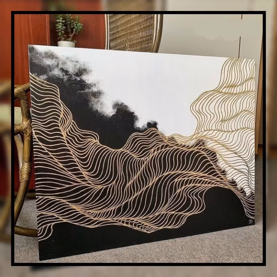 تابلو دکوراتیو دست ساز اکریلیک ابعاد 100 در 70 پس کرایه