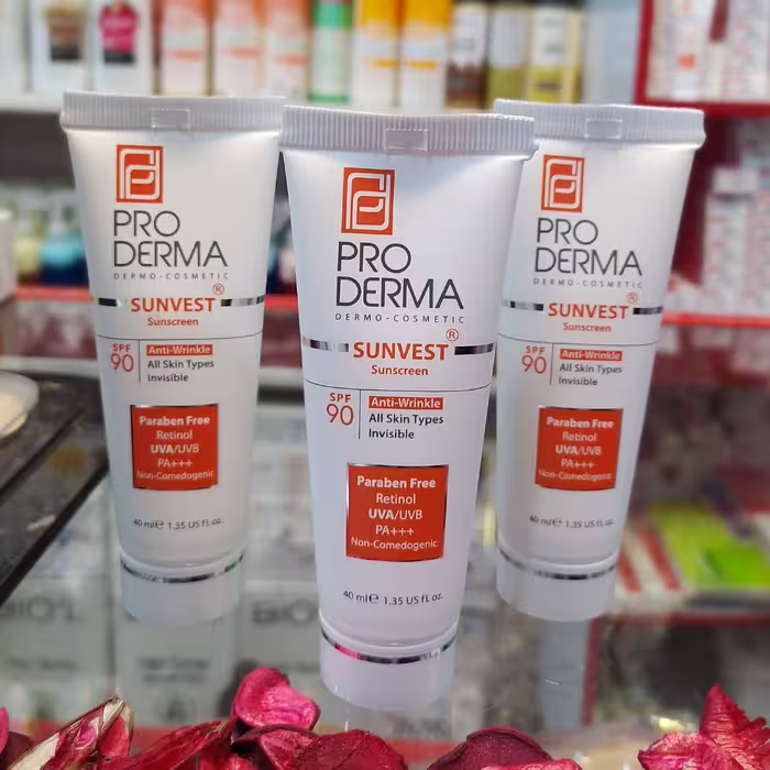 ضد آفتاب و ضد چروک پرودرما SPF90بی رنگ 40میل 