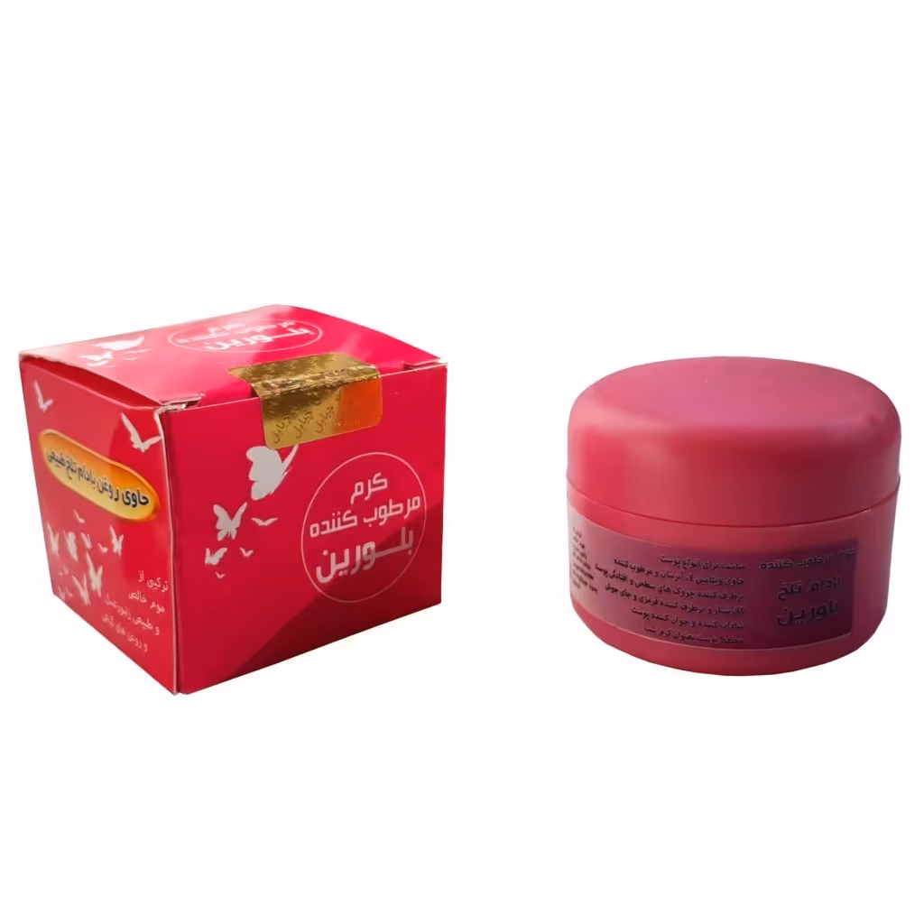 کرم مرطوب کننده روغن بادام تلخ بلورین فدک (کلاژن ساز)