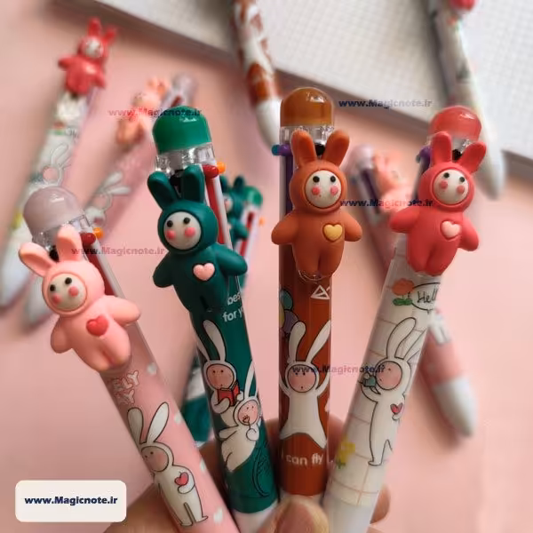 خودکار شش رنگ طرح خرگوش