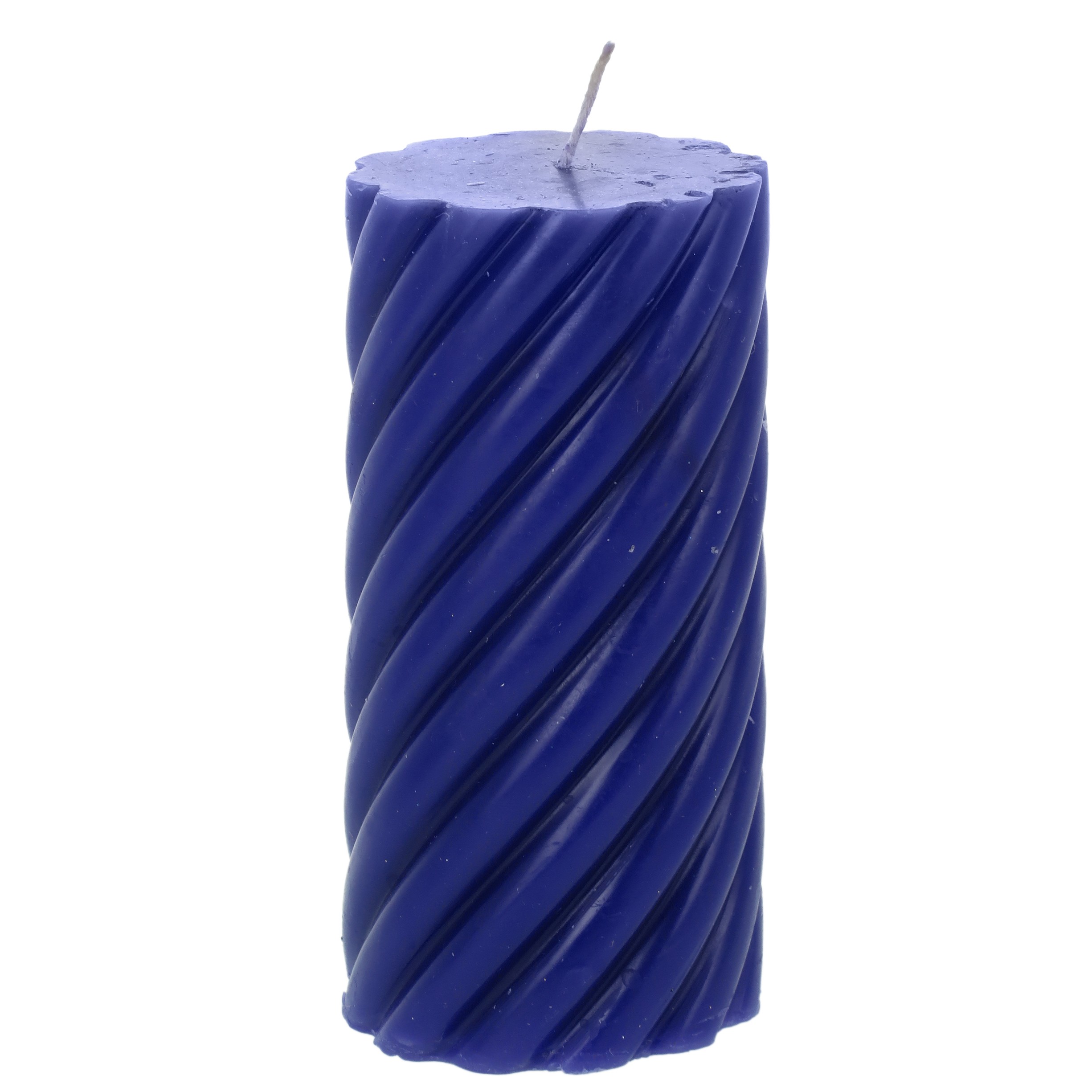 شمع استوانه مارپیچ( 7پرتو) معطر، رنگ آبی سیر
