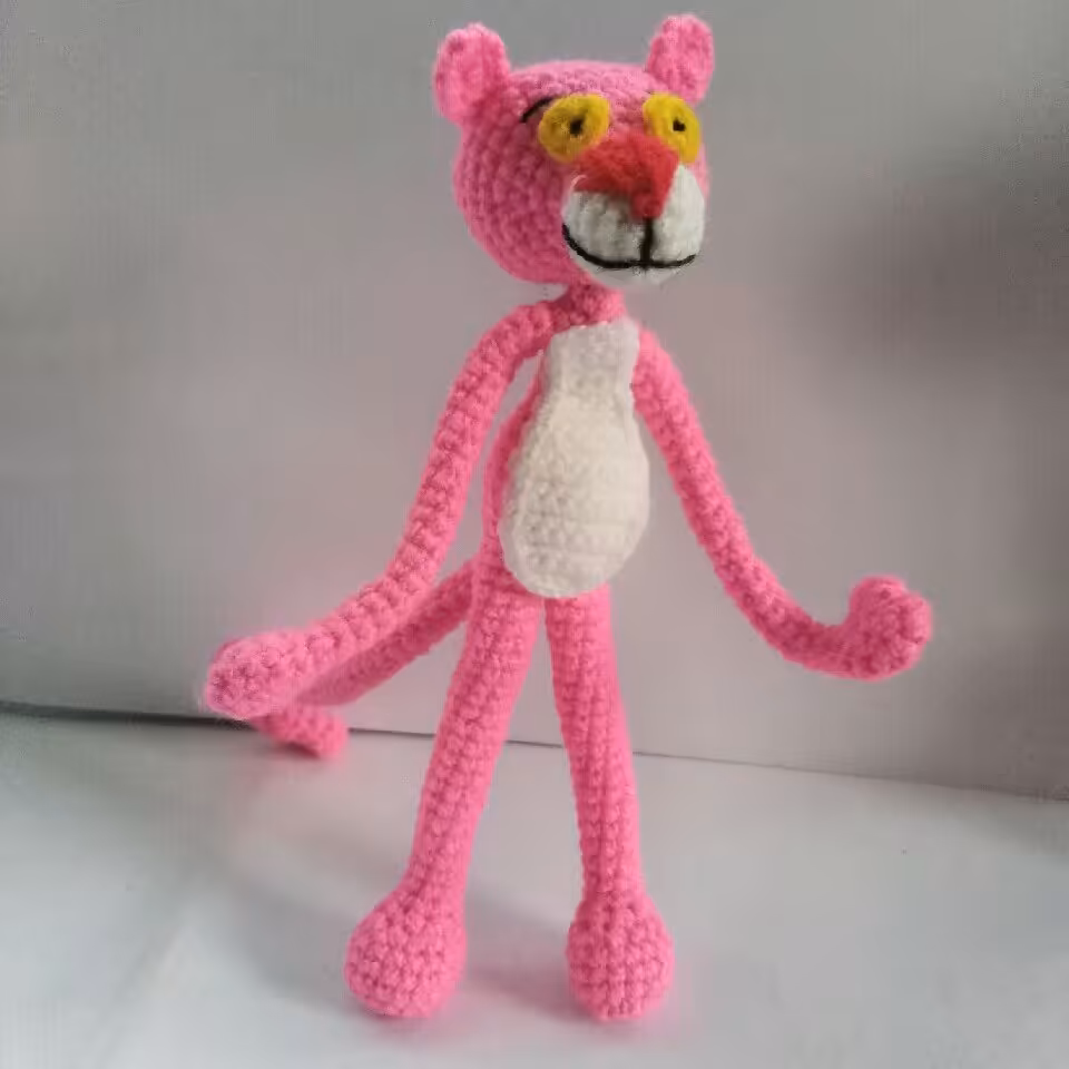 آویز پلنگ صورتی