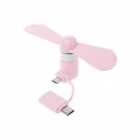 پنکه همراه Micro USB با مبدل Type-C-صورتی