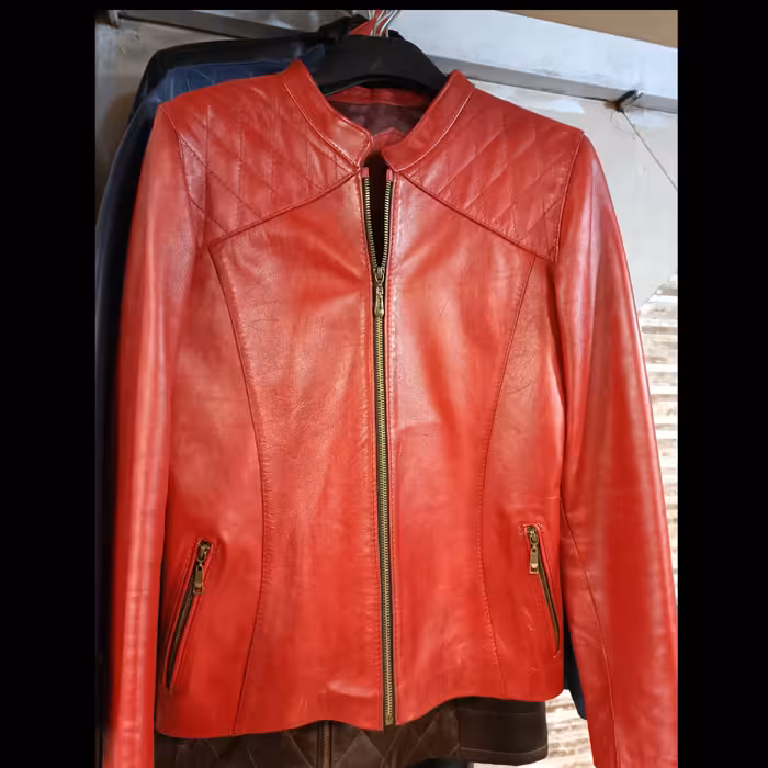 کاپشن چرم طبیعی دخترانه 