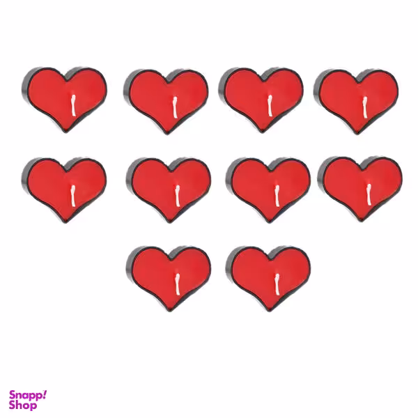 شمع وارمر طرح قلبی بسته 10 عددی