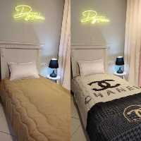 لحاف یک نفره طرح چنل مشکی