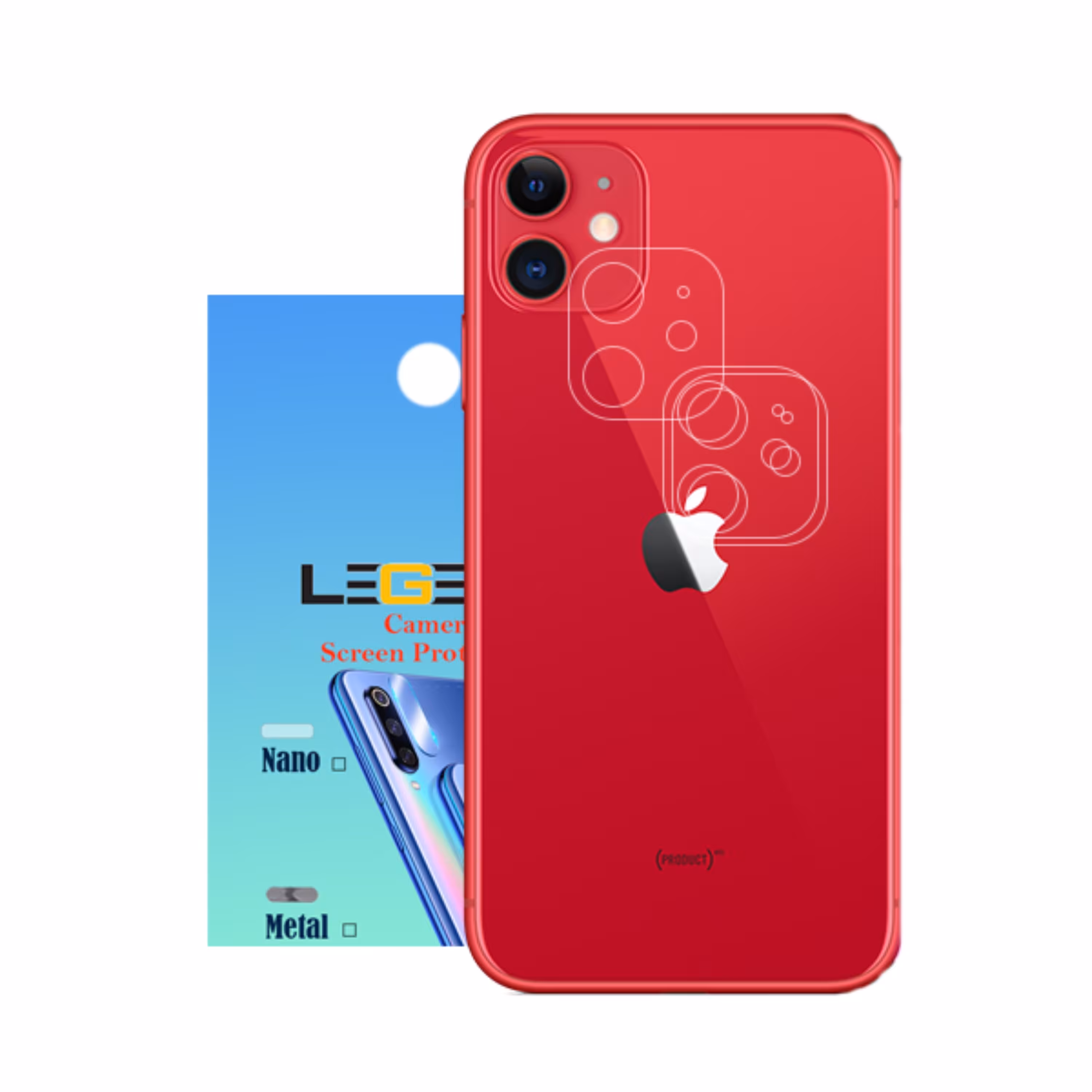 محافظ لنز دوربین لجند مدل نانو گلس مناسب موبایل Iphone 11 بسته 3 عددی