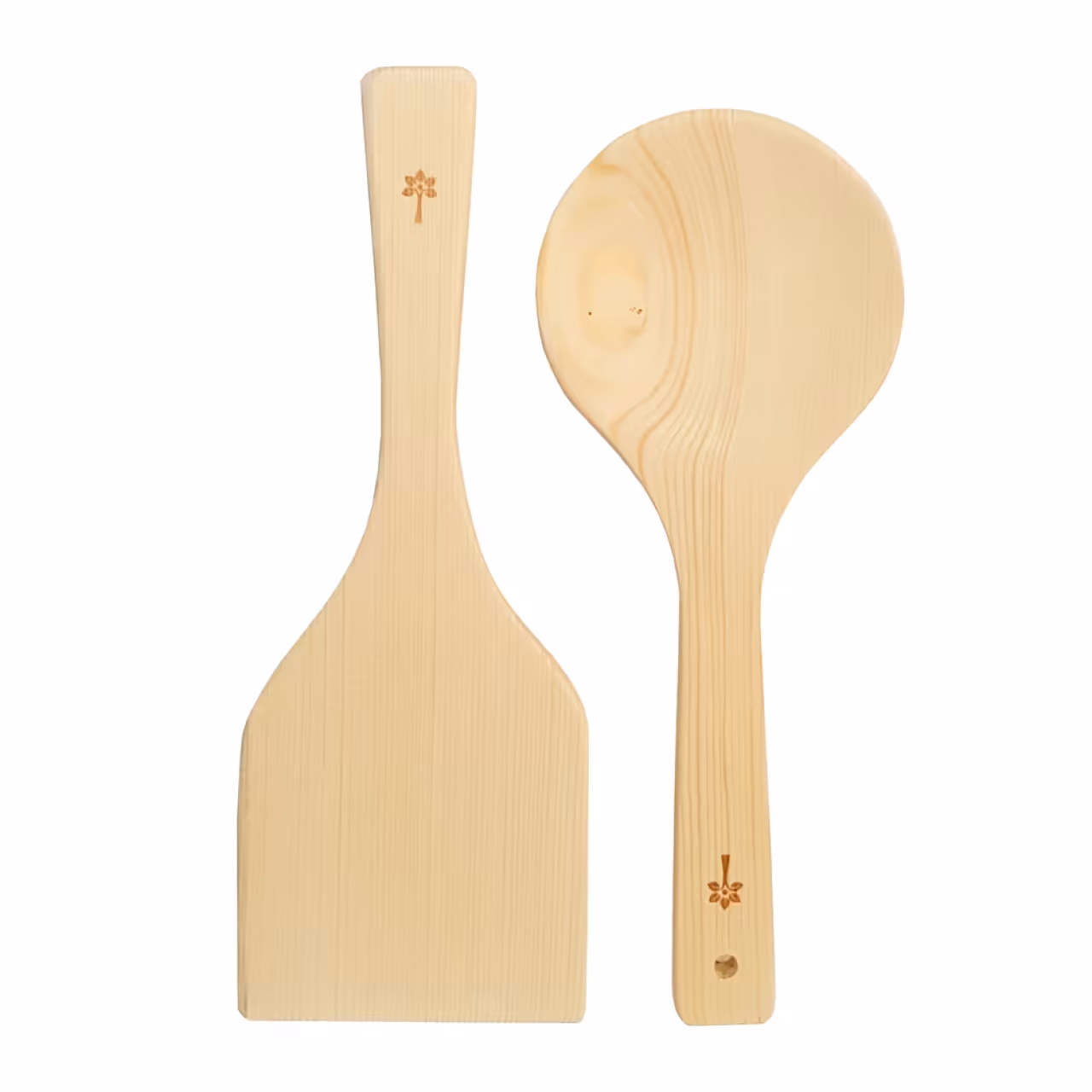 ست کفگیر چوبی پهن کد Z07 بسته 2 عددی