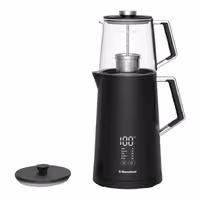 چای ساز روهمی HT-925 همیلتون متریال استیل مشکی و قوری پیرکس باکیفیت